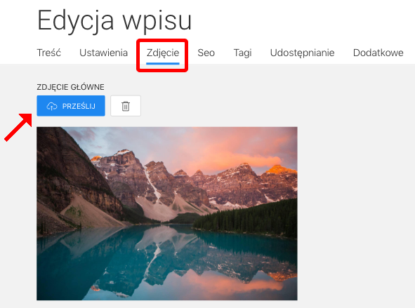 dodaj zdjęcie główne bloga